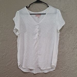 Philosophy Wome's  White Dotted Blouse Size L